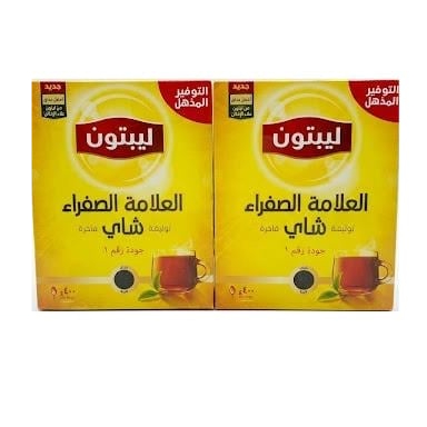ليبتون شاي اسود بالعلامة الصفراء ثقيل 400غ + 400غ