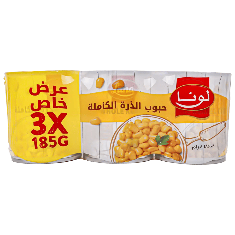 لونا حبوب الذرة الكاملة علب 185غ شدة عرض