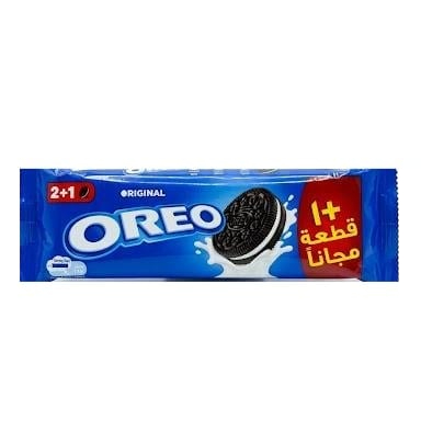 اوريو بسكويت بالكاكاو بطعم الفانيلا 2قطعة +1مجانا 24غ