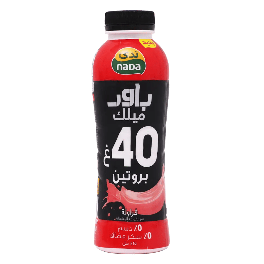 ندى حليب باور ميلك فراولة بروتين 425 مل