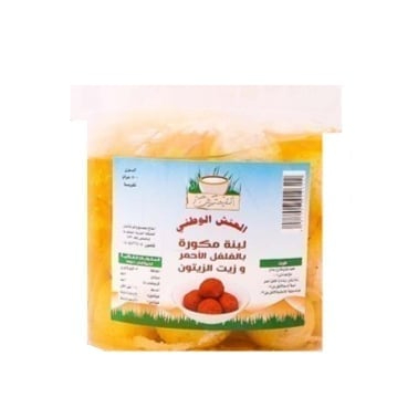 العتش لبنة مكورة بالفلفل الأحمر وزيت الزيتون 500غ