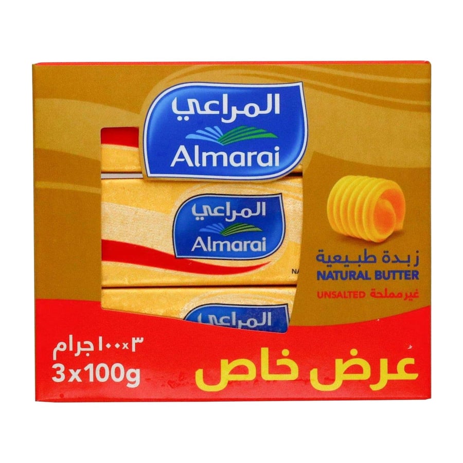 المراعي زبدة طبيعية غير مملحة 100 جرام