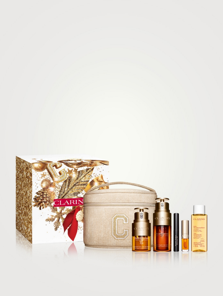 Clarins Iconic Double Serum Set of 5 pieces and bag
