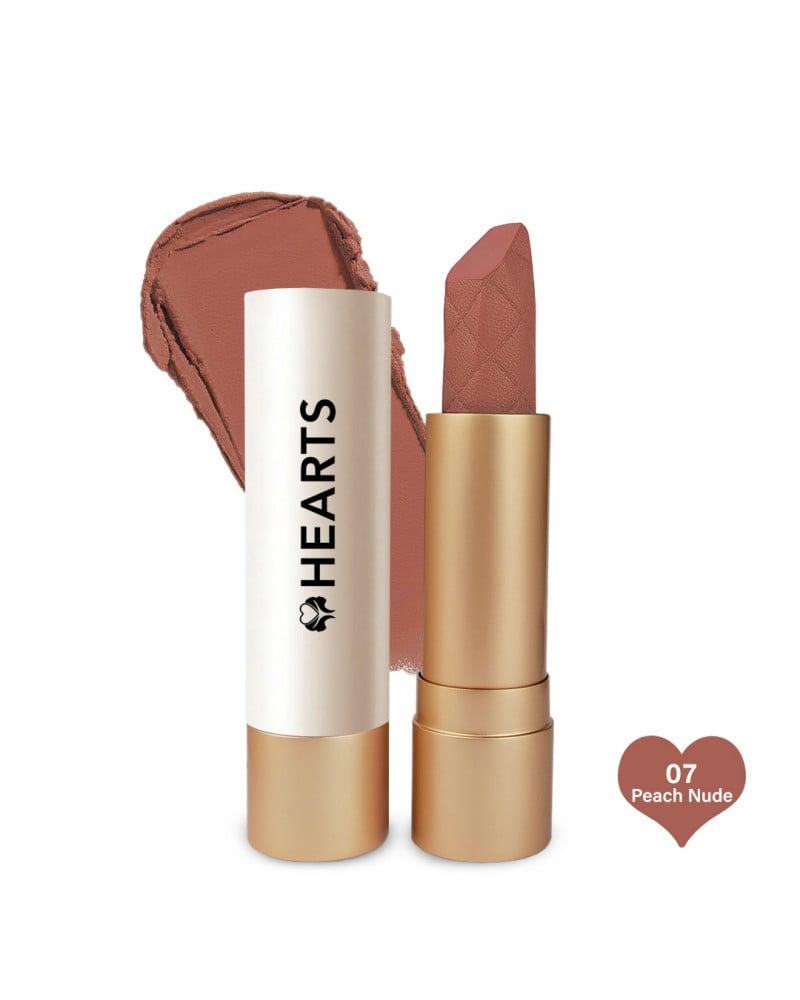 Hearts red lipstick cream with nood 07