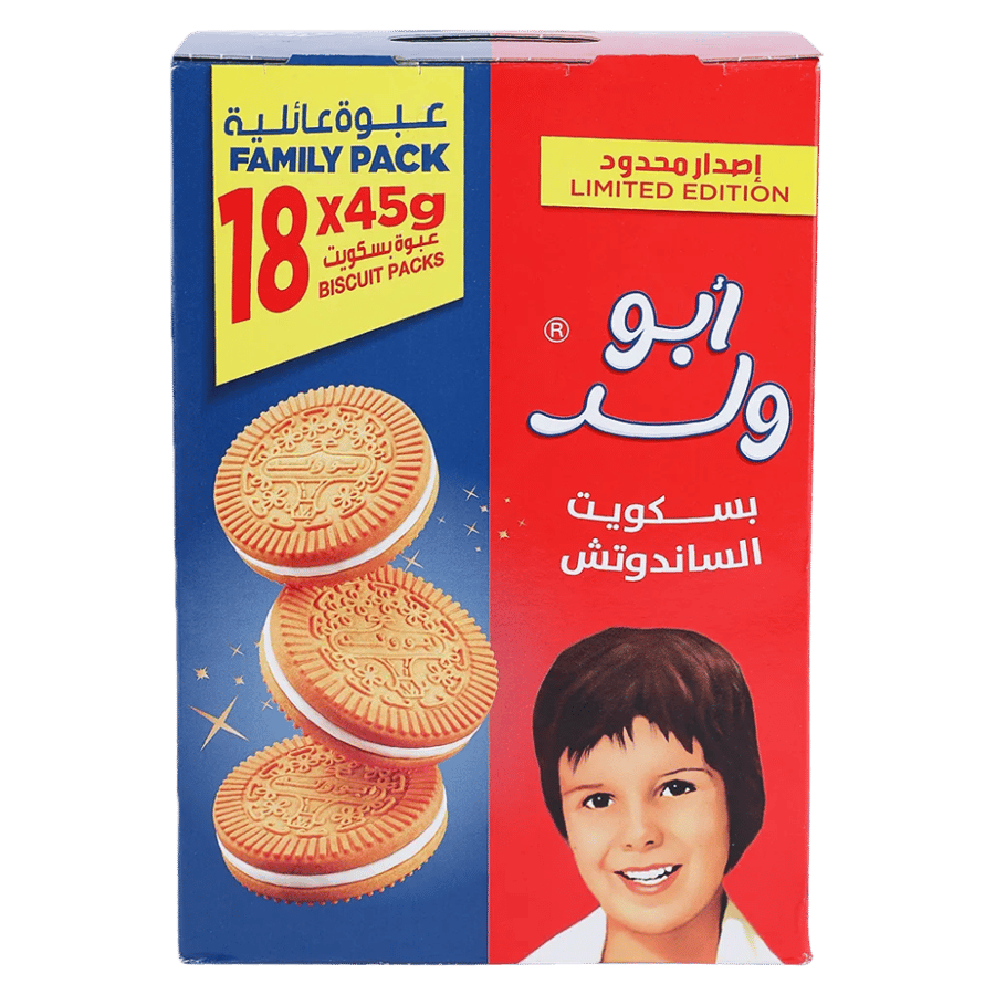 بسكويت ابو ولد عبوة عائلية  -810جم*18حبه)