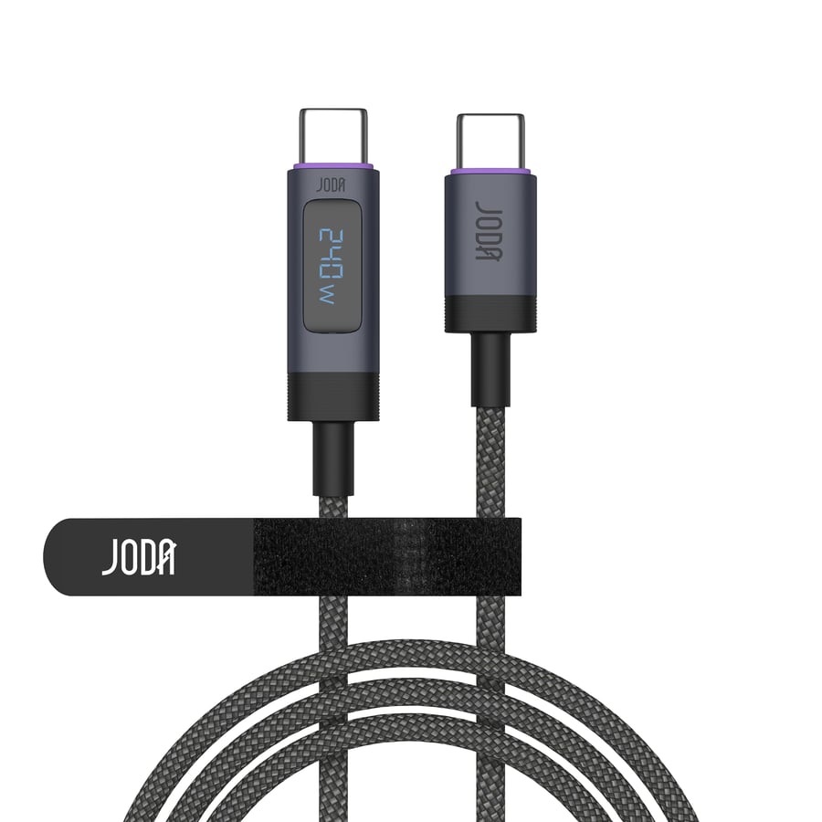 JODA Lumen cable with 240-watt power USB-C to USB-C length 1.5 meters – nylon79