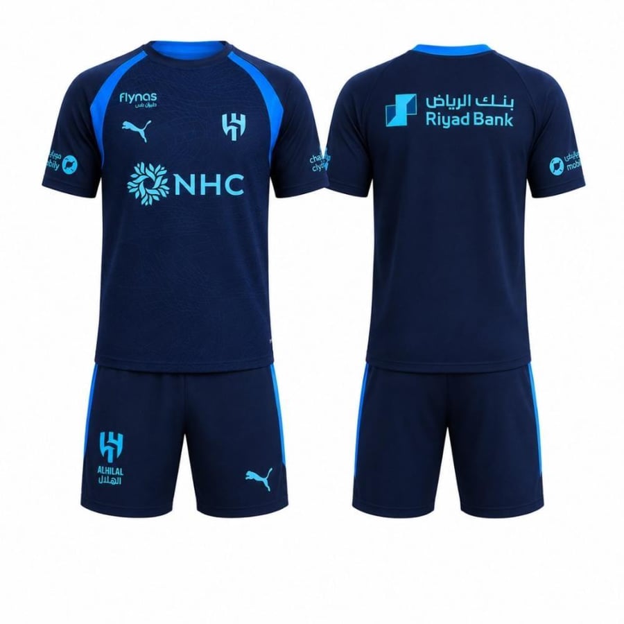 طقم تمارين الهلال تيشيرت وشورت كحلي  الجديد 2026-2027