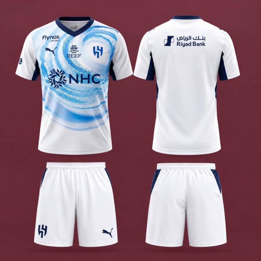 طقم نادي الهلال السعودي الاحتياطي الأبيض إصدار 2026-2027