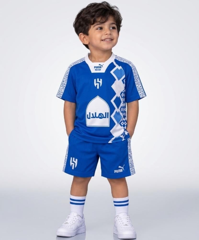 طقم الهلال السعودي للأطفال 2027 – طقم تأسيس تيشيرت وشورت ولادي