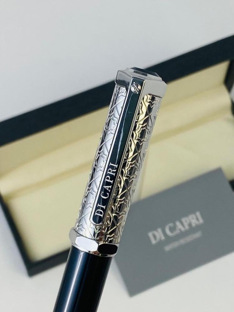 Silver pen with black Di Capri