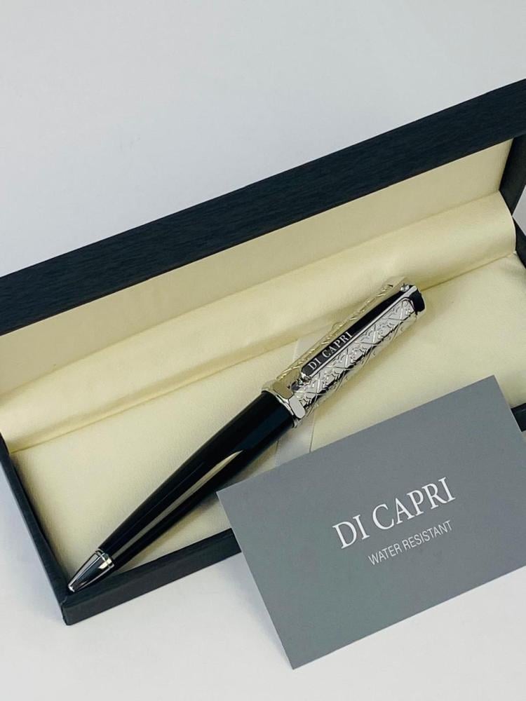 Silver pen with black Di Capri