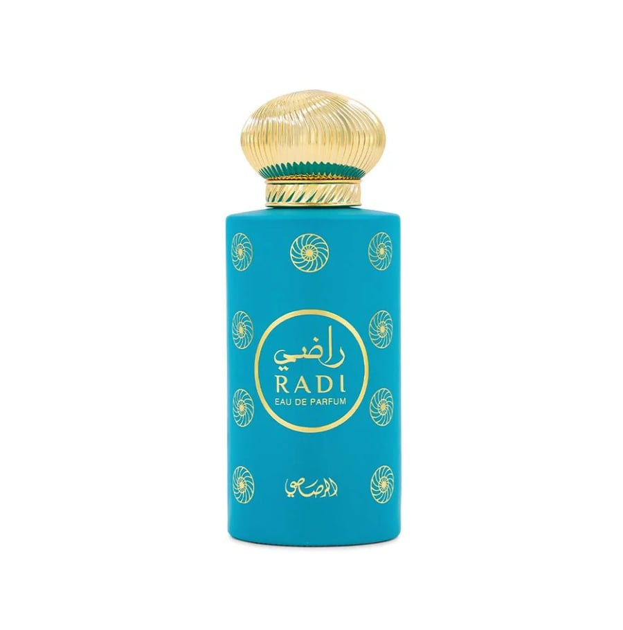 زجاجة عطر راضي من الرصاصي للجنسين 100 مل بتصميم أنيق