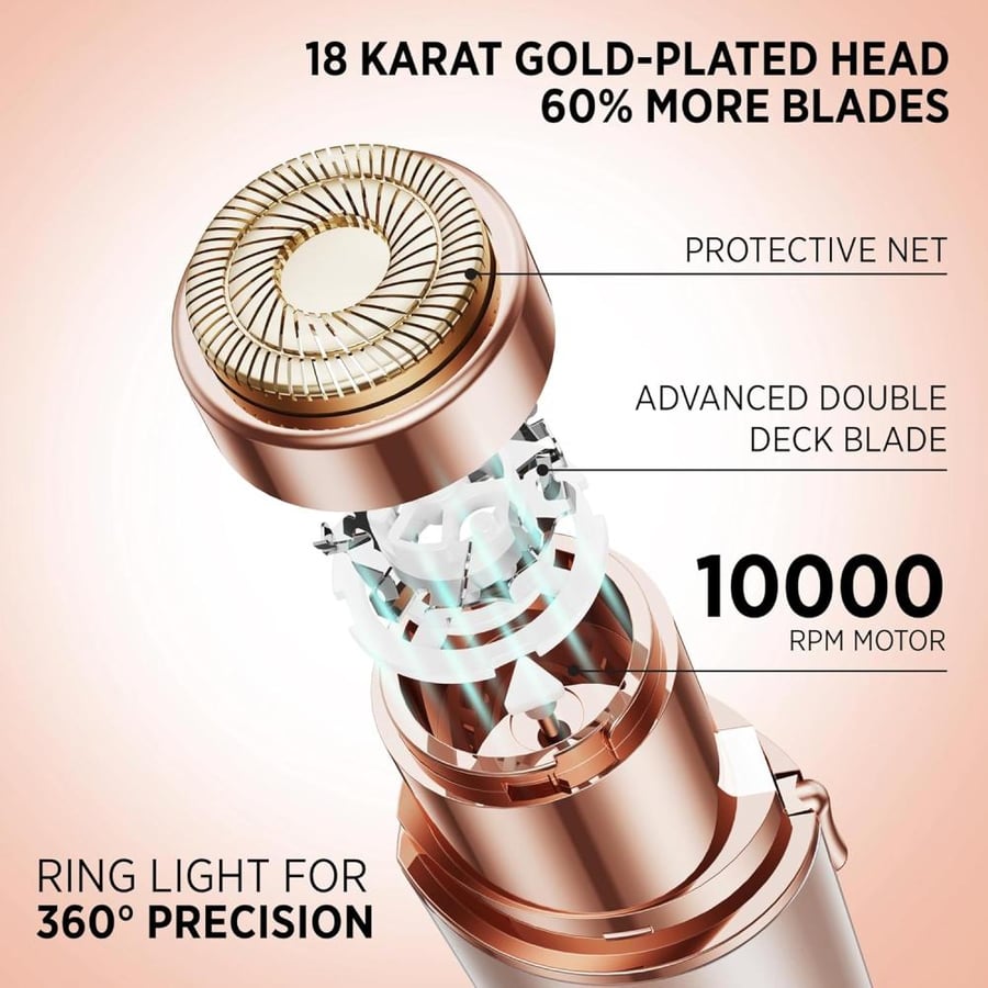 جهاز إزالة شعر الوجه للنساء بدون ألم قابل للشحن USB لإزالة شعر الشفة والذقن والخدين لجميع أنواع البشرة
