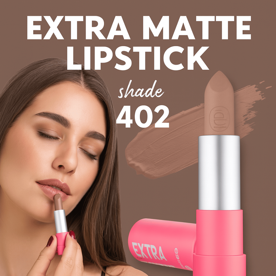 Essence Hydra Matte Lipstick Brown 402 – a matte brown lipstick with a long-lasting, hydrating formula and high staying power.