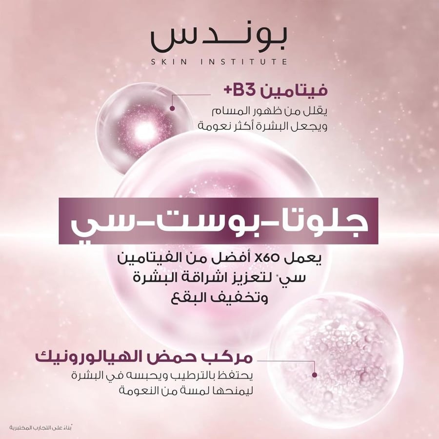 قناع وجه بوندس برايت بيوتي بالجلوتا-بوست-سي وهيالورونيك أسيد مع فيتامين B3 – ترطيب وإشراقة ثلاثية للبشرة – 20 غرام