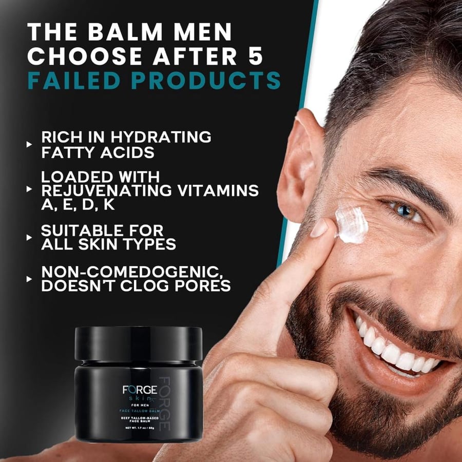 بالم ترطيب الوجه للرجال بمستخلص دهن البقر – Tallow Balm – مكافحة التجاعيد والهالات السوداء