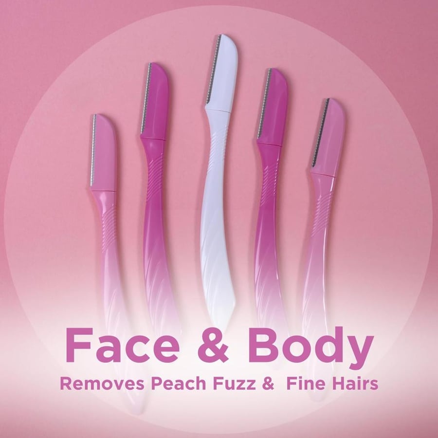 Intension eyebrow contouring and facial hair removal disposable precision razors 5pcs