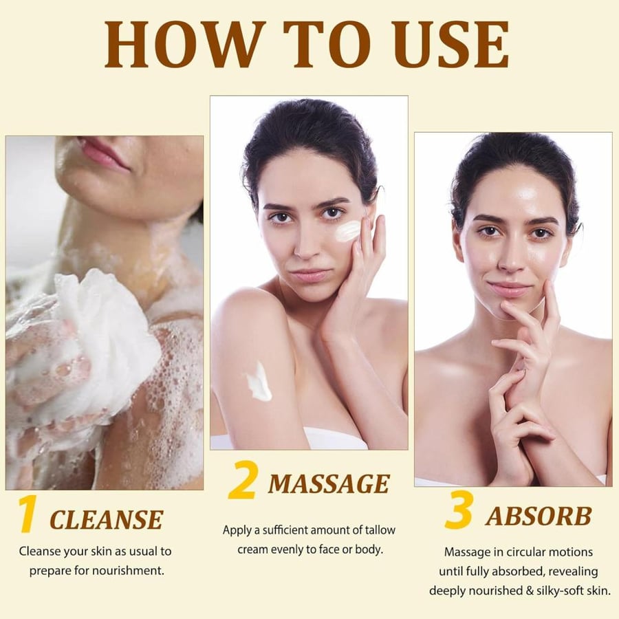 كريم مرطب للجسم والوجه بالعسل الطبيعي وشمع النحل – Tallow Balm – مناسب للبشرة الحساسة