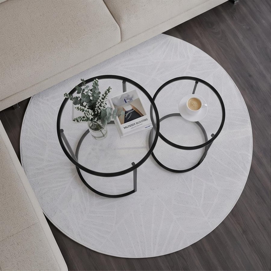 طقم طاولات زجاجية متداخلة 55×40
