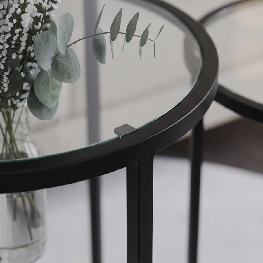 طقم طاولات زجاجية متداخلة 55×40