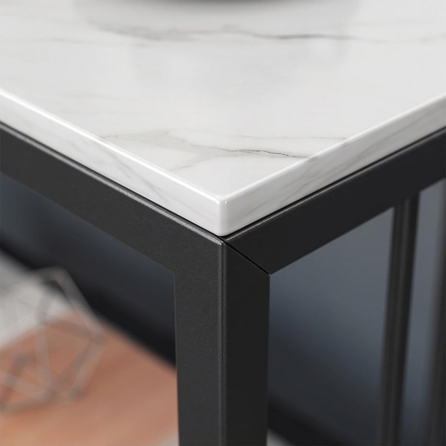 طاولة جانبية رخامية 60×28×55 سوداء