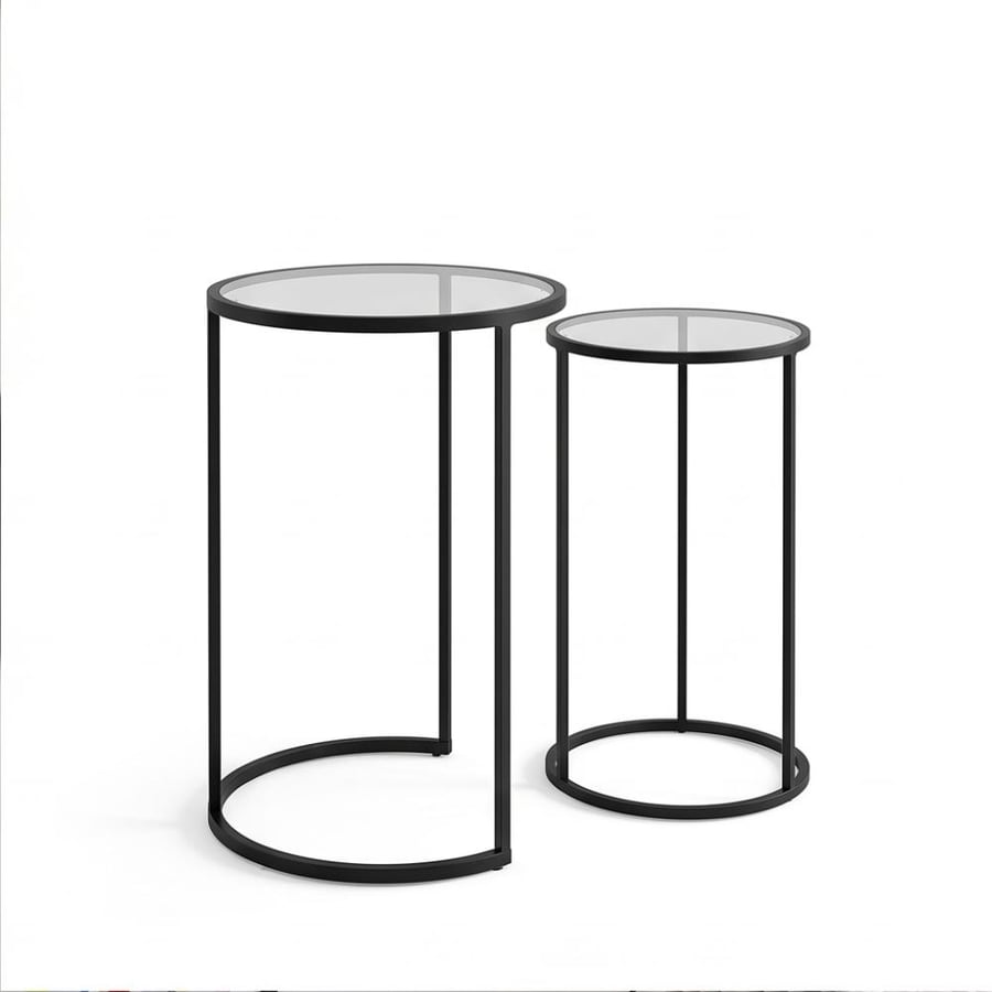 طقم طاولات زجاجية متداخلة 55×40