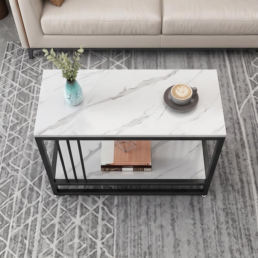 طاولة جانبية رخامية 60×28×55 سوداء