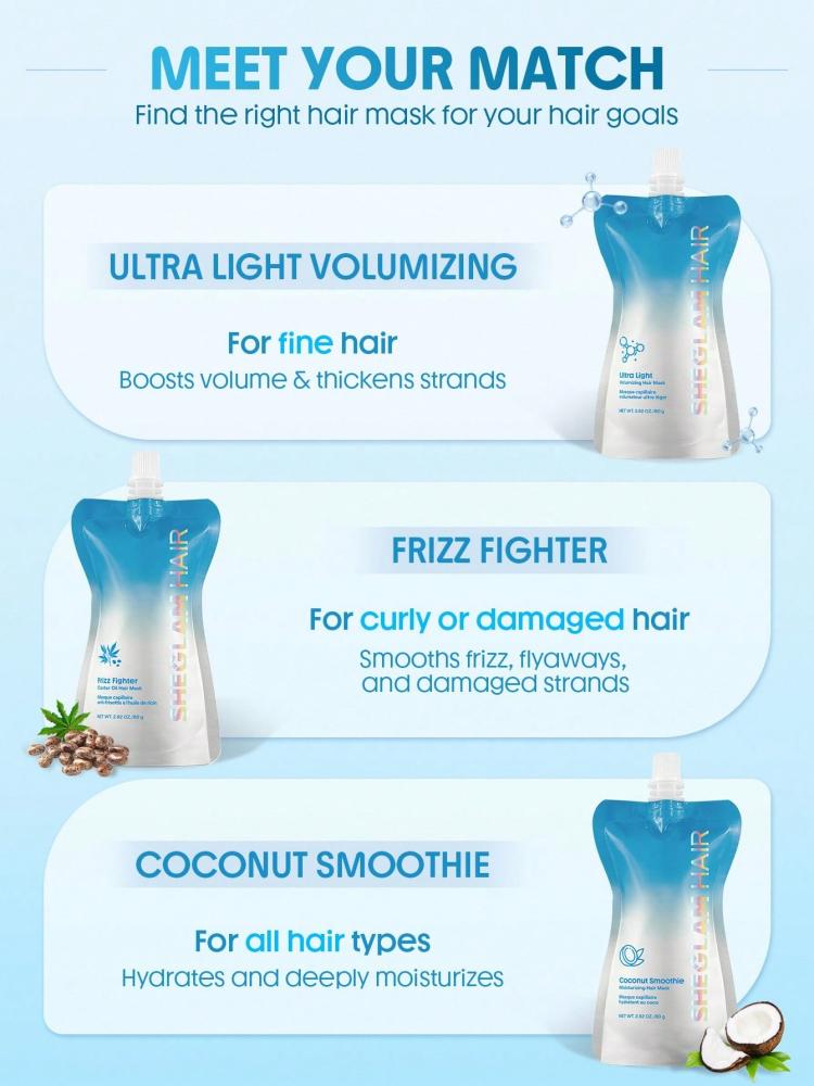 SHEGLAM HAIR قناع ترطيب الشعر بجوز الهند للنعومة واللمعان وتقليل التجعد