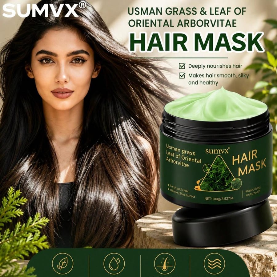 SUMVX مجموعة العناية بالشعر بعطر السرو شامبو وزيت وقناع وصابون للشعر