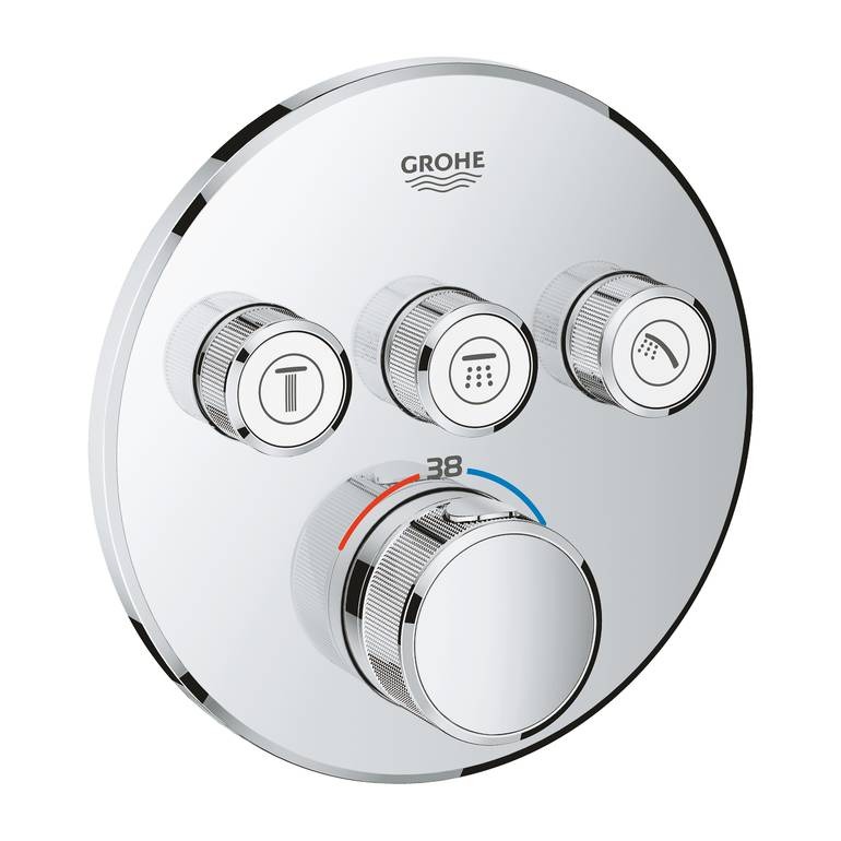 GROHE SmartControl mixer face, 3 outlets, shiny chrome