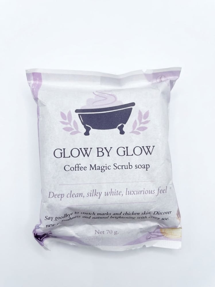 صابون مقشر طبيعي يُدعى "Glow by Glow Coffee Magic Scrub soap"