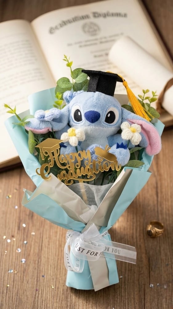 بوكيه تخرج ستيتش 🎓💙 - Stitch Graduation Bouquet 🎓💙