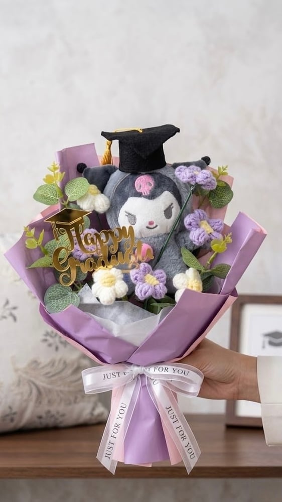 بوكيه تخرج كرومي 🎓🖤 -Kuromi Graduation Bouquet 🎓🖤