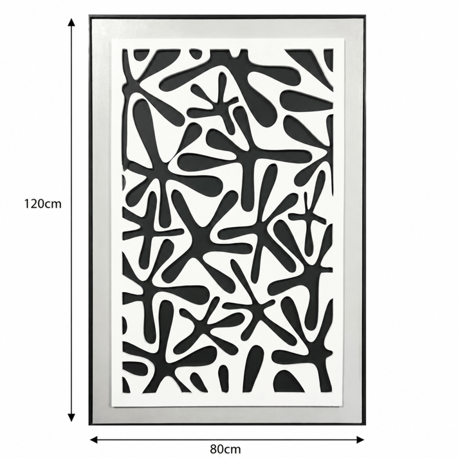 لوحة ديكور بإطار أسود مقاس 120 × 80 سم