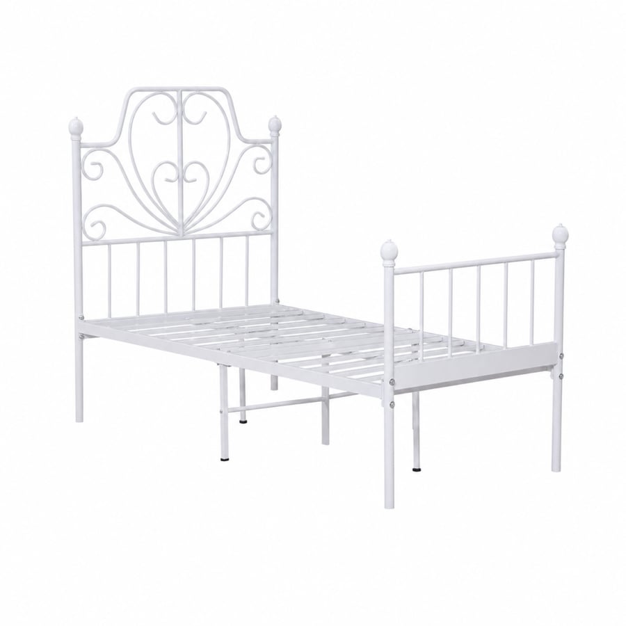 سرير مفرد باللون الأبيض ٩٠ × ١٩٠ سم