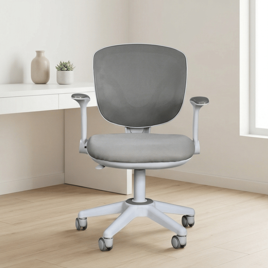 Modern office chair, swivel, adjustable, gray
