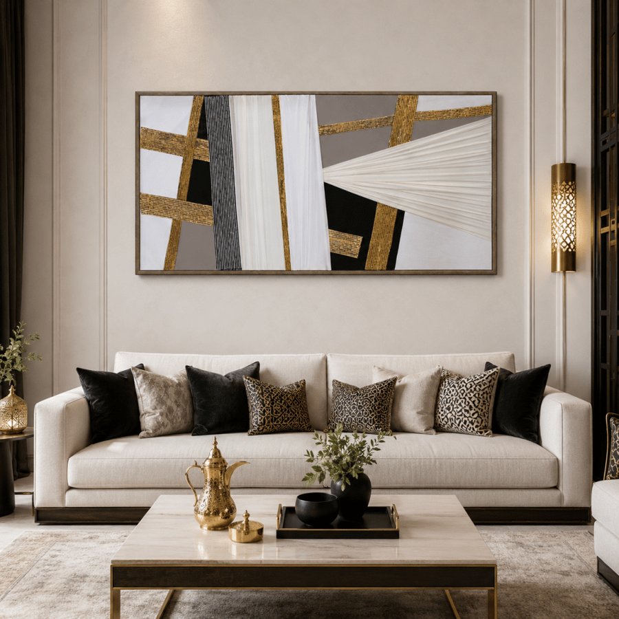 لوحة ديكور بإطار خشبي مقاس 70 × 140 سم