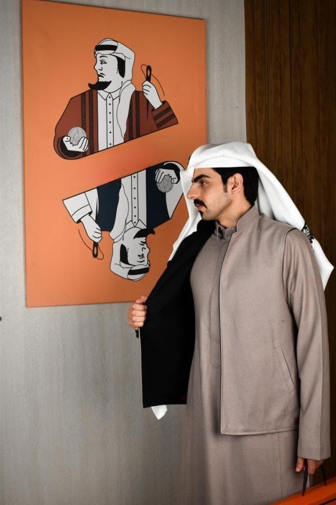 سديري رجالي شتوي رمادي مع أسود متجر فرح