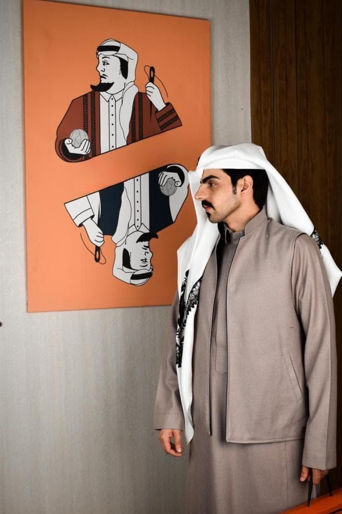 سديري رجالي شتوي رمادي مع أسود متجر فرح
