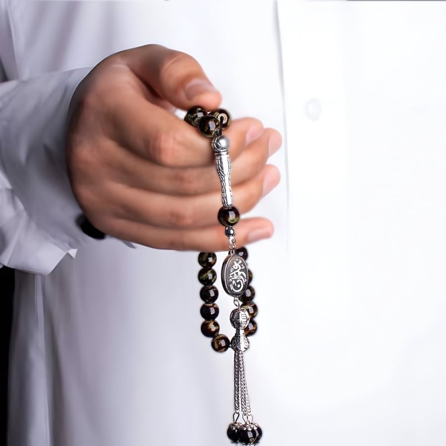 سبحه فضه حجر عقيق درجه اولى-متجر فرح