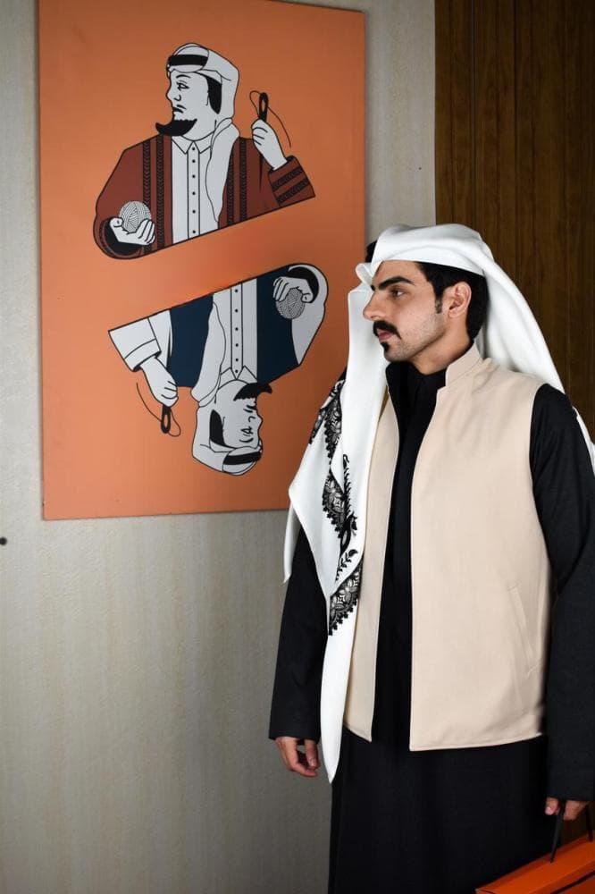 سديري رجالي شتوي أسود مع بيج متجر فرح