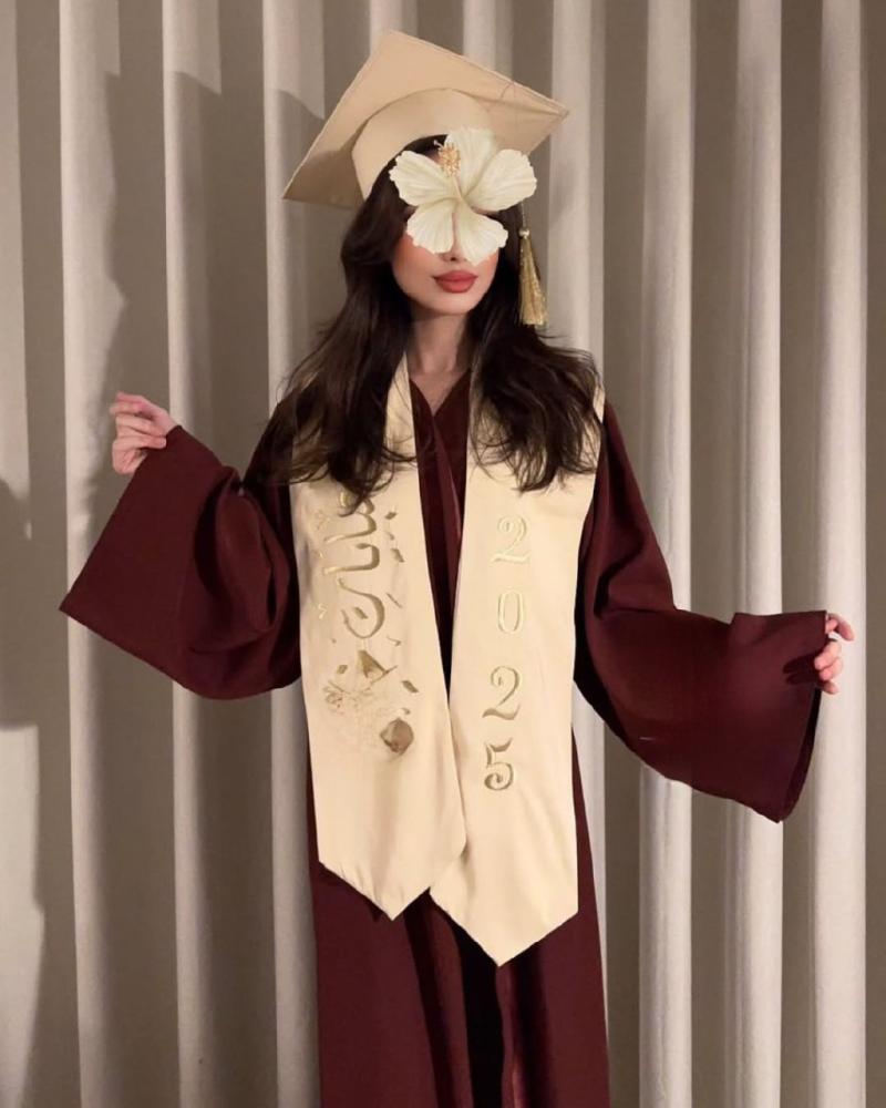 عباية تخرج  برغندي