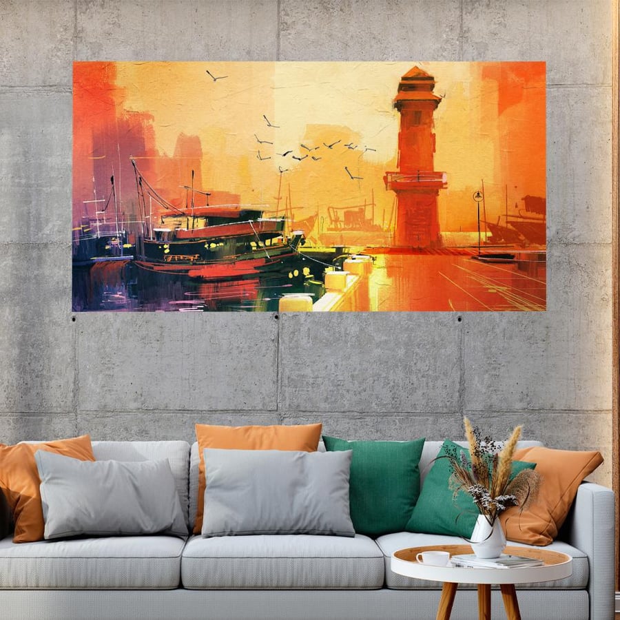 لوحة جدارية عرضية فن تجريدي تصميم عصري