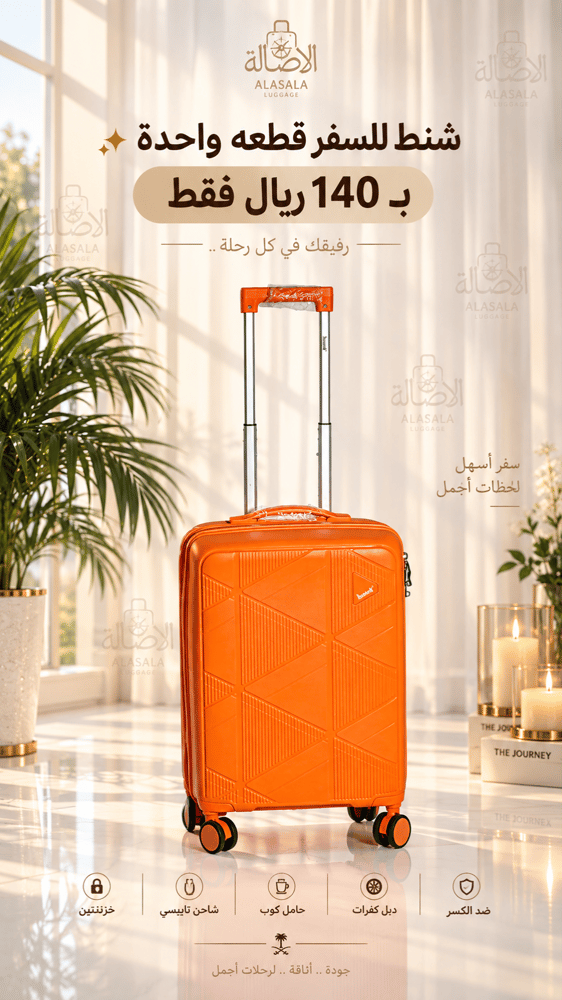 شنطة سفر قطعة واحده ( عدة الوان )