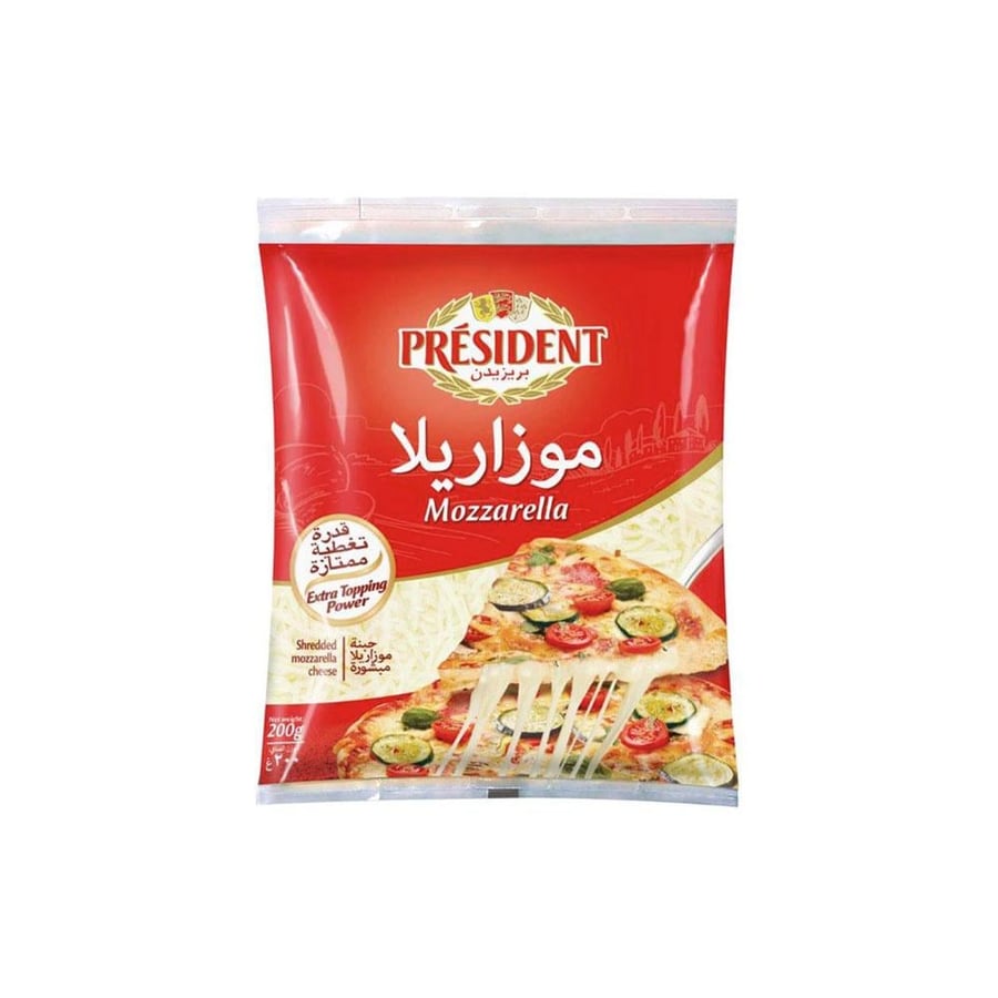 بريزيدن جبنة موزاريلا مبشورة 200جرام