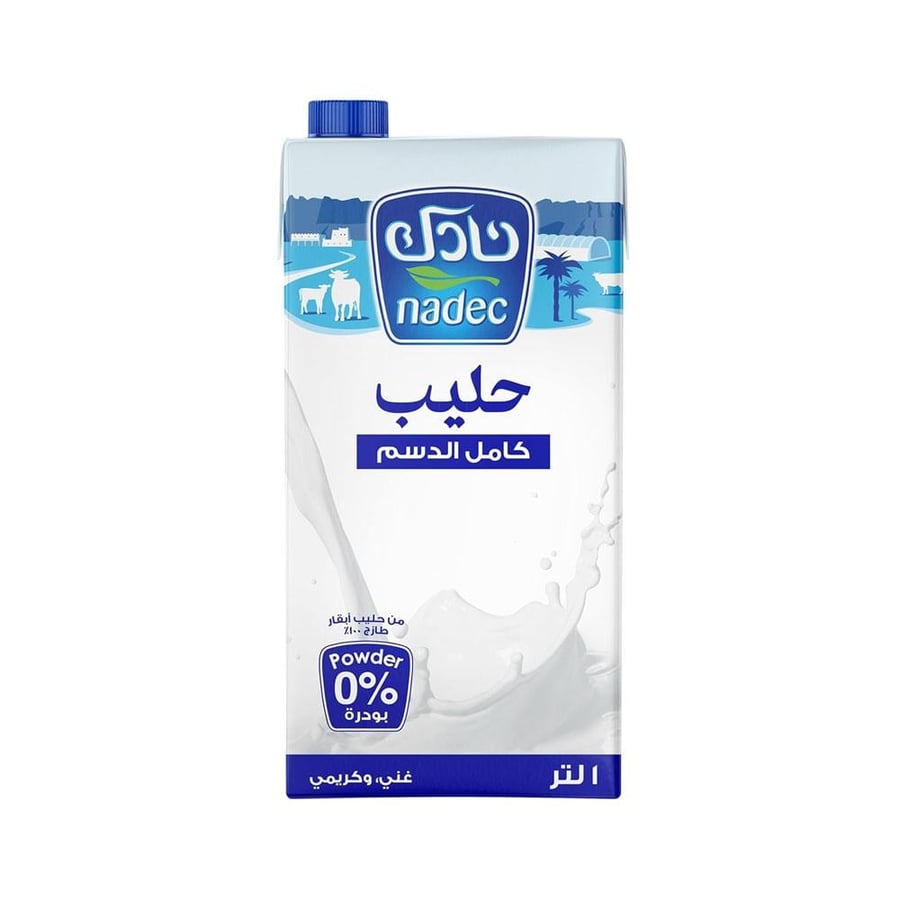 نادك حليب  كامل الدسم طويل الاجل 1 لتر