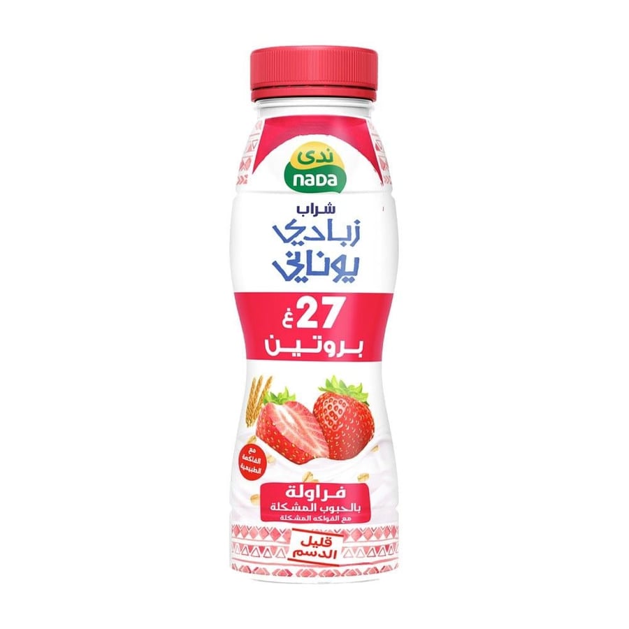 ندى شراب زبادي يوناني فراولة بالحبوب المشكلة 330مل