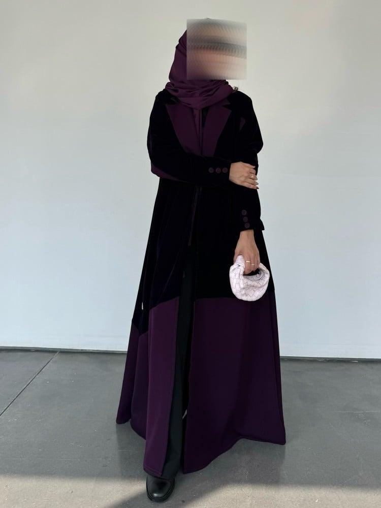عبايه مخمل كريب القصه كلوش