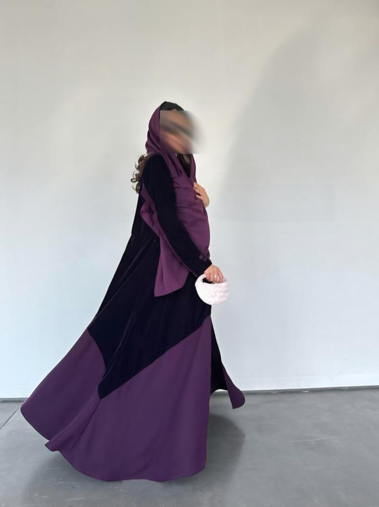 عبايه مخمل كريب القصه كلوش