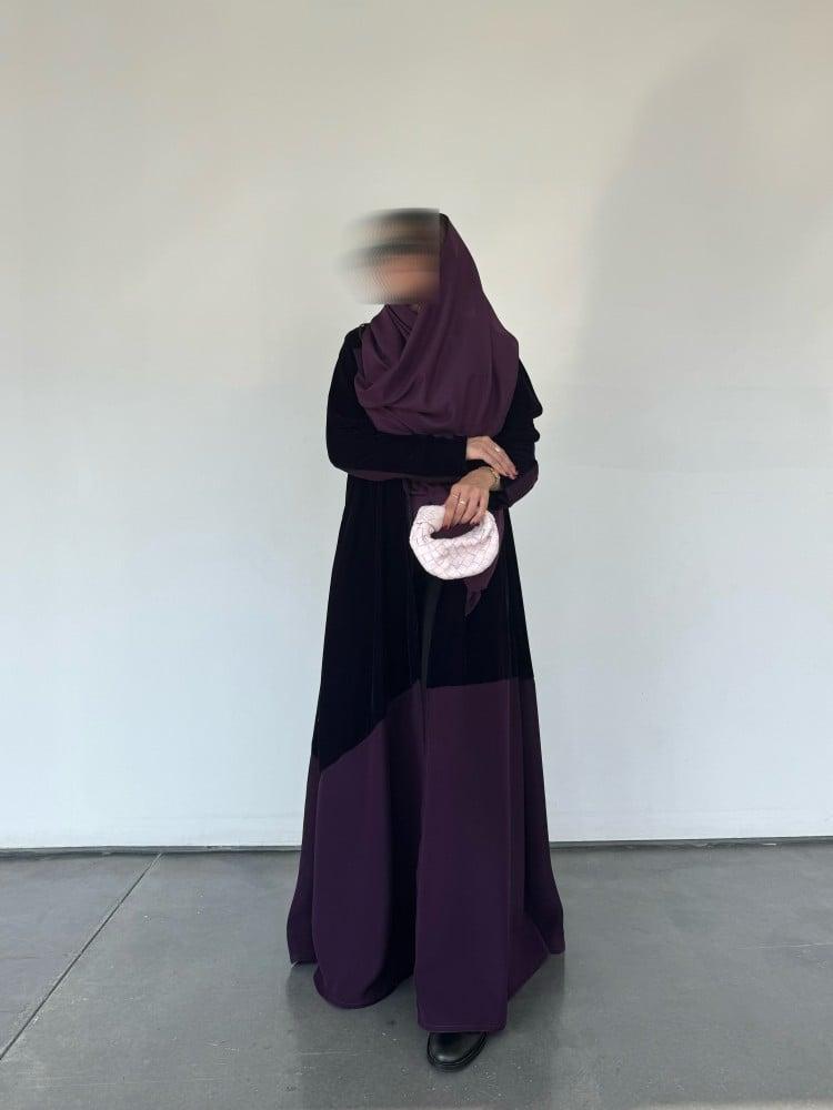 عبايه مخمل كريب القصه كلوش
